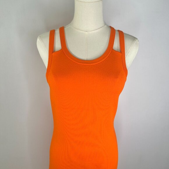 Michael Kors - Bright Orange Knit Bodycon Dress - Picture 6 of 8